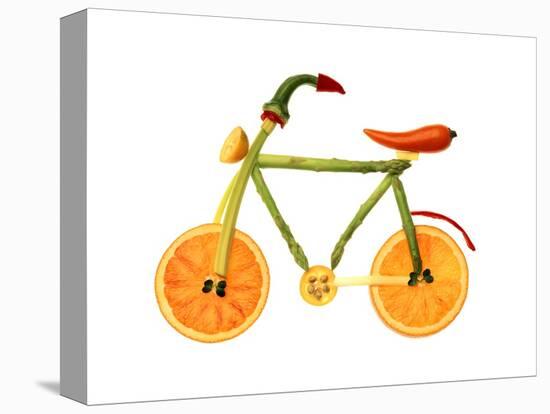 Vegetables and Fruit Forming the Shape of a Bicycle-Luzia Ellert-Stretched Canvas