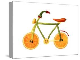 Vegetables and Fruit Forming the Shape of a Bicycle-Luzia Ellert-Stretched Canvas