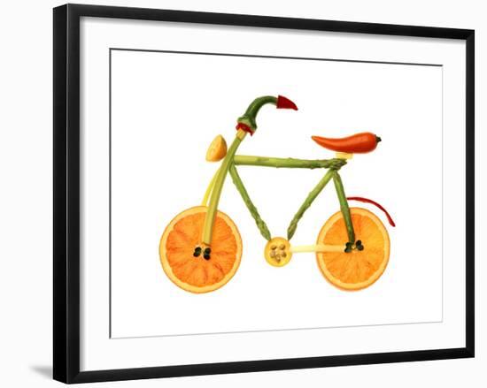 Vegetables and Fruit Forming the Shape of a Bicycle-Luzia Ellert-Framed Photographic Print