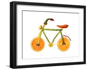 Vegetables and Fruit Forming the Shape of a Bicycle-Luzia Ellert-Framed Photographic Print