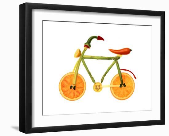 Vegetables and Fruit Forming the Shape of a Bicycle-Luzia Ellert-Framed Photographic Print