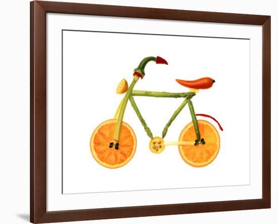 Vegetables and Fruit Forming the Shape of a Bicycle-Luzia Ellert-Framed Photographic Print