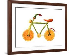 Vegetables and Fruit Forming the Shape of a Bicycle-Luzia Ellert-Framed Photographic Print