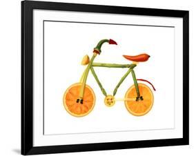 Vegetables and Fruit Forming the Shape of a Bicycle-Luzia Ellert-Framed Photographic Print