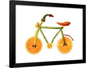 Vegetables and Fruit Forming the Shape of a Bicycle-Luzia Ellert-Framed Photographic Print