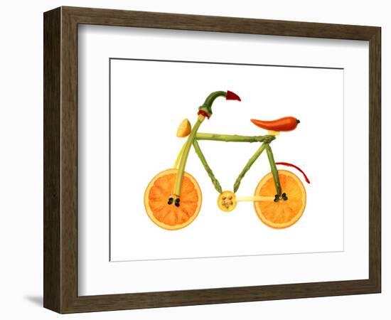 Vegetables and Fruit Forming the Shape of a Bicycle-Luzia Ellert-Framed Photographic Print