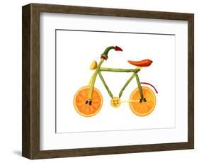 Vegetables and Fruit Forming the Shape of a Bicycle-Luzia Ellert-Framed Photographic Print