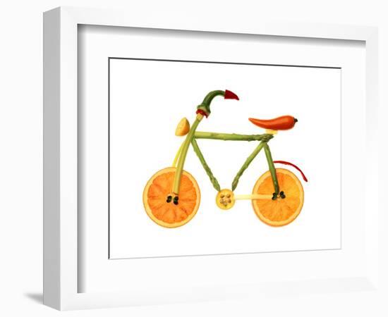 Vegetables and Fruit Forming the Shape of a Bicycle-Luzia Ellert-Framed Photographic Print