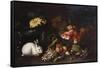 Vegetables and Fruit with Rabbits in a Landscape-George Wesley Bellows-Framed Stretched Canvas