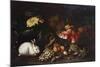 Vegetables and Fruit with Rabbits in a Landscape-George Wesley Bellows-Mounted Giclee Print