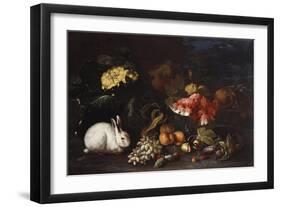 Vegetables and Fruit with Rabbits in a Landscape-George Wesley Bellows-Framed Giclee Print