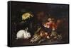 Vegetables and Fruit with Rabbits in a Landscape-George Wesley Bellows-Framed Stretched Canvas