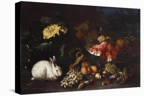 Vegetables and Fruit with Rabbits in a Landscape-George Wesley Bellows-Stretched Canvas