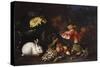Vegetables and Fruit with Rabbits in a Landscape-George Wesley Bellows-Stretched Canvas