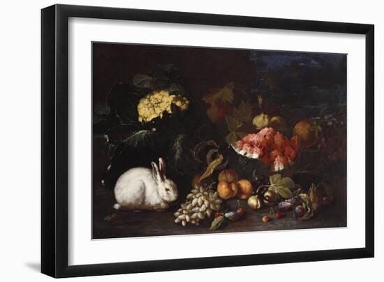 Vegetables and Fruit with Rabbits in a Landscape-George Wesley Bellows-Framed Giclee Print