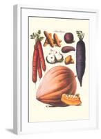 Vegetables; Carrot, Potato, Onion, and Pumpkin-Philippe-Victoire Leveque de Vilmorin-Framed Art Print