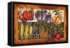 Vegetables Farm Fresh-Elizabeth Medley-Framed Stretched Canvas