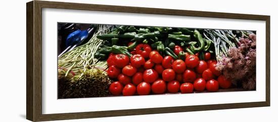 Vegetables for Sale at a Market Stall, Kashgar, Xinjiang Province, China-null-Framed Photographic Print