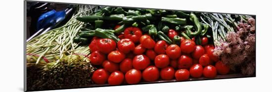 Vegetables for Sale at a Market Stall, Kashgar, Xinjiang Province, China-null-Mounted Photographic Print