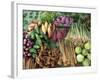 Vegetables for Sale in a Market in Laos, Indochina, Southeast Asia-Tim Hall-Framed Photographic Print