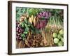 Vegetables for Sale in a Market in Laos, Indochina, Southeast Asia-Tim Hall-Framed Photographic Print