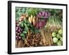 Vegetables for Sale in a Market in Laos, Indochina, Southeast Asia-Tim Hall-Framed Photographic Print