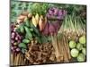 Vegetables for Sale in a Market in Laos, Indochina, Southeast Asia-Tim Hall-Mounted Photographic Print