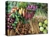 Vegetables for Sale in a Market in Laos, Indochina, Southeast Asia-Tim Hall-Stretched Canvas