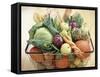 Vegetables, Fruit and Bread in Basket-Frank Adam-Framed Stretched Canvas