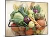 Vegetables, Fruit and Bread in Basket-Frank Adam-Mounted Photographic Print