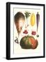 Vegetables: Melon, Purple Carrot, Cherry Tomatoes, Onions, Turnip, Leek-Philippe-Victoire Leveque de Vilmorin-Framed Art Print