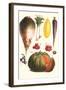 Vegetables: Melon, Purple Carrot, Cherry Tomatoes, Onions, Turnip, Leek-Philippe-Victoire Leveque de Vilmorin-Framed Art Print