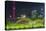 Vegetal Wall on the Bund and View over Pudong Financial District Skyline at Night, Shanghai, China-G & M Therin-Weise-Stretched Canvas
