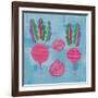 Veggie Time IV Blue-Farida Zaman-Framed Art Print