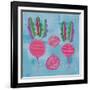 Veggie Time IV Blue-Farida Zaman-Framed Art Print