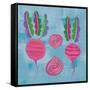 Veggie Time IV Blue-Farida Zaman-Framed Stretched Canvas