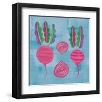 Veggie Time IV Blue-Farida Zaman-Framed Art Print