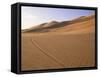 Vehicle Tracks and Sand Dunes, Erg Murzuq, Sahara Desert, Fezzan, Libya, North Africa, Africa-Sergio Pitamitz-Framed Stretched Canvas