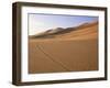 Vehicle Tracks and Sand Dunes, Erg Murzuq, Sahara Desert, Fezzan, Libya, North Africa, Africa-Sergio Pitamitz-Framed Photographic Print