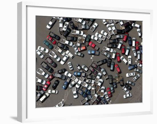 Vehicles Damaged by Hurricane Katrina-null-Framed Photographic Print