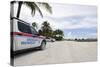 Vehicles of the Ocean Rescue in the Lummus Park, Ocean Drive, Art Deco District-Axel Schmies-Stretched Canvas