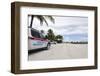 Vehicles of the Ocean Rescue in the Lummus Park, Ocean Drive, Art Deco District-Axel Schmies-Framed Photographic Print