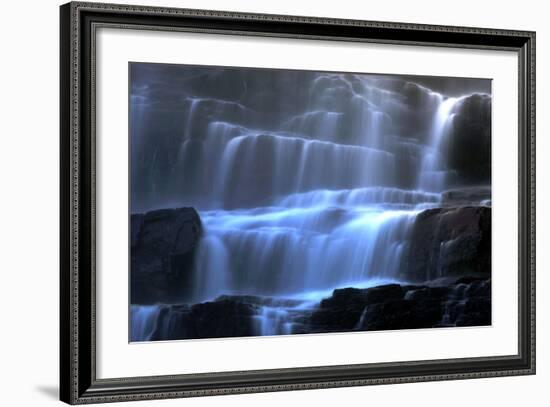 Veil Fall Water Cascading Down Tvindefossen Waterfall-null-Framed Photographic Print