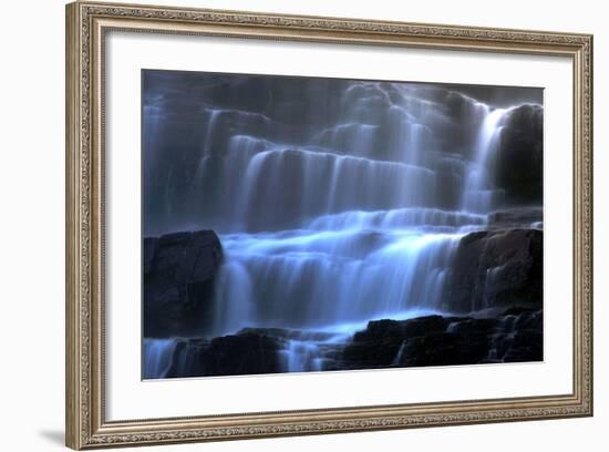 Veil Fall Water Cascading Down Tvindefossen Waterfall-null-Framed Photographic Print