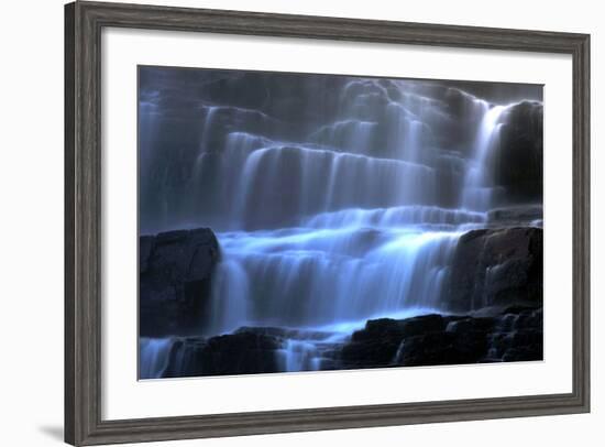 Veil Fall Water Cascading Down Tvindefossen Waterfall-null-Framed Photographic Print