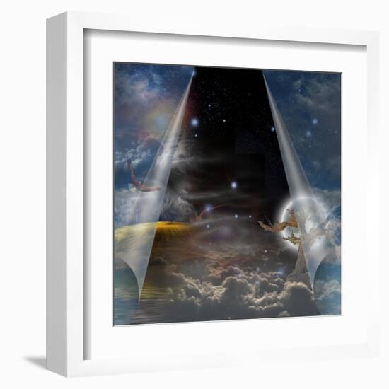 Veil Of Sky Pulled Open To Reveal Other-rolffimages-Framed Art Print