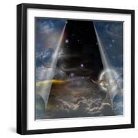 Veil Of Sky Pulled Open To Reveal Other-rolffimages-Framed Art Print