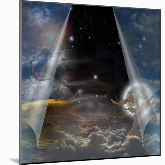 Veil Of Sky Pulled Open To Reveal Other-rolffimages-Mounted Art Print