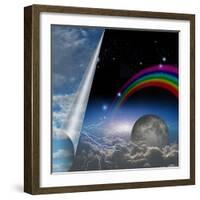 Veil Of Sky Pulled Open To Reveal Other-rolffimages-Framed Art Print