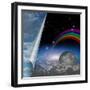 Veil Of Sky Pulled Open To Reveal Other-rolffimages-Framed Art Print